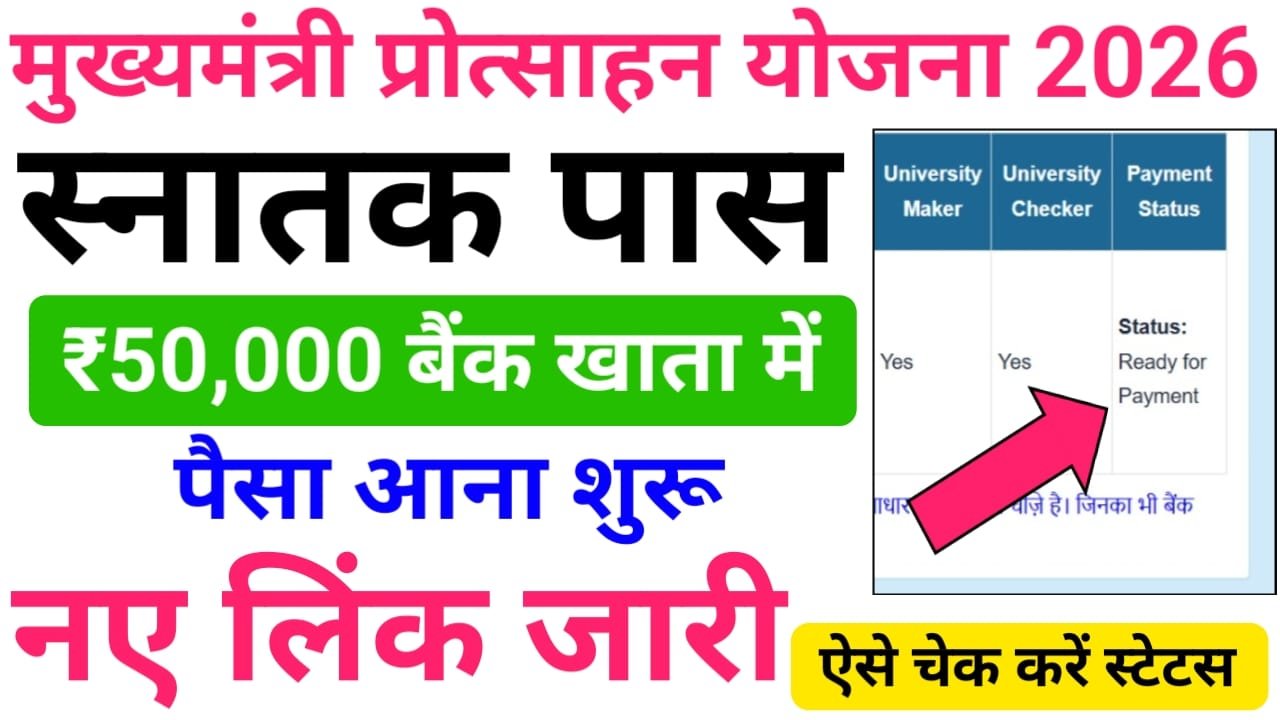 Graduation Pass Scholarship 50000 Status Check 2026 — घर बैठे मुख्यमंत्री कन्या उत्थान योजना स्नातक पास 50000 स्कॉलरशिप स्टेटस कैसे चेक करें जानिए स्टेप बाय स्टेप