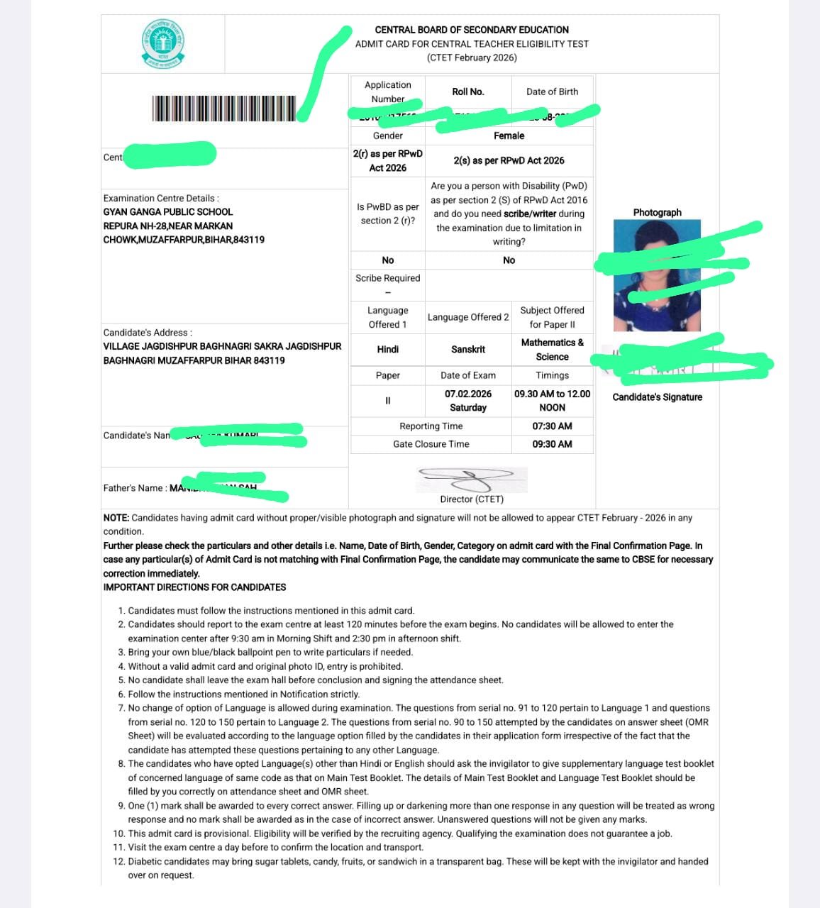 CTET Admit Card 2026