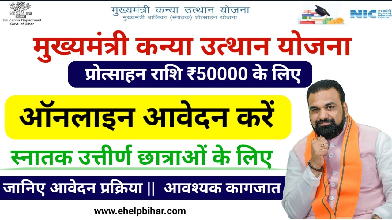 Graduation Pass 50000 Apply Online 2026 — मुख्यमंत्री कन्या उत्थान योजना ₹50000 प्रोत्साहन राशि के लिए ऑनलाइन आवेदन